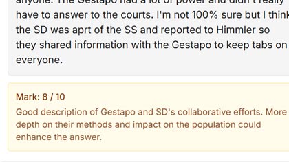 Feedback and marking on student work